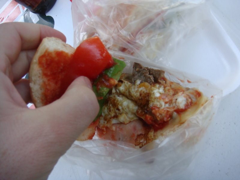Chivito Sandwich in Colonia, Uruguay