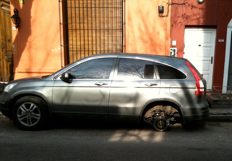 Guess someone wanted his tire really badly…