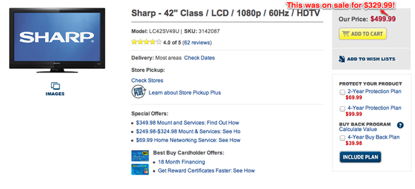 Flat screen TV sale in the US