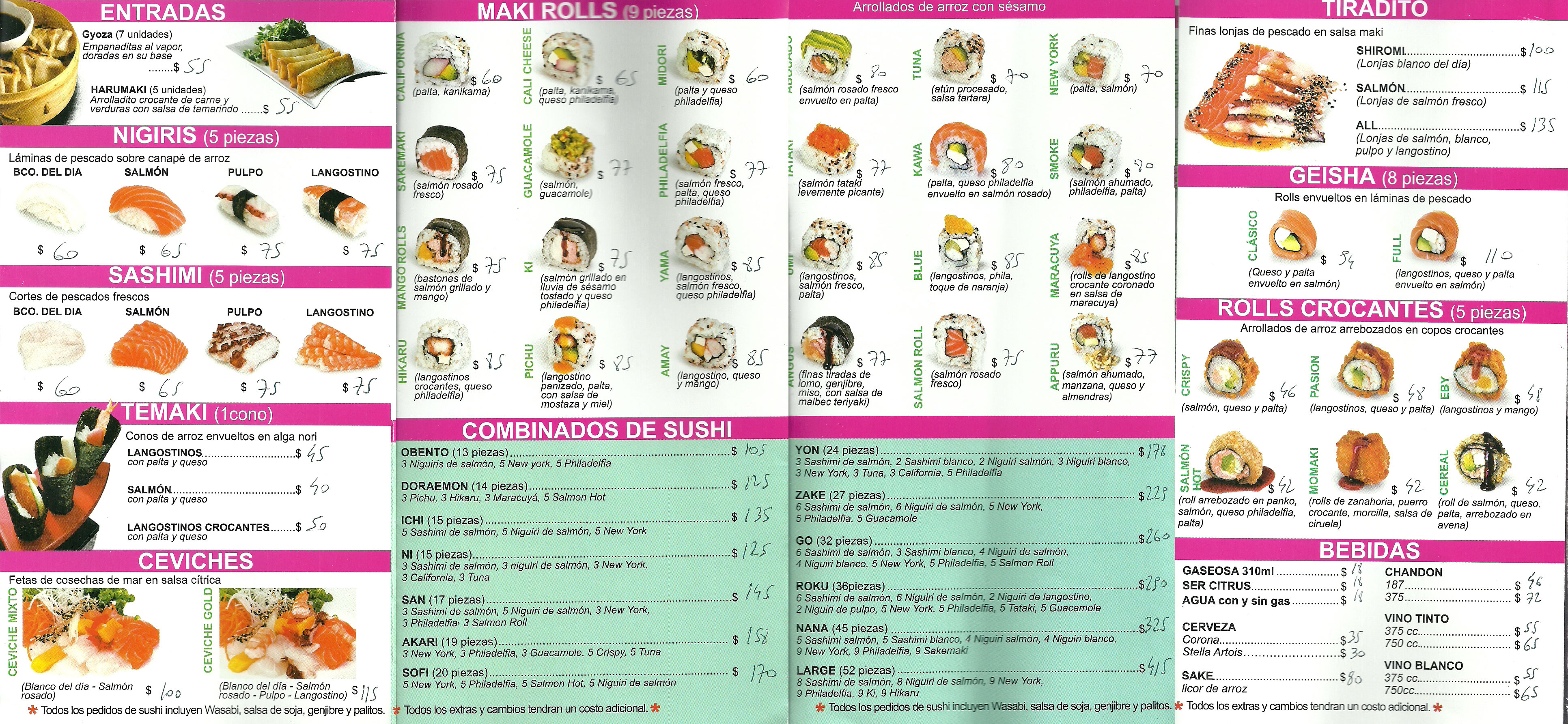 Oi Sushi Menu March 2014
